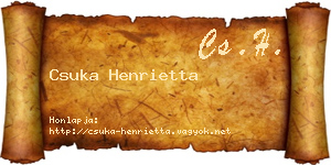 Csuka Henrietta névjegykártya